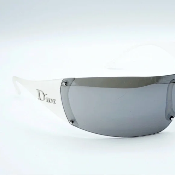 Auth RARE DIOR SKI 5 VA2 Shield Sunglass SET Case sport strap opaque white black